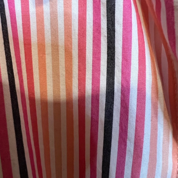 Calvin Klein Pink, Gray, Coral and White Striped Long Sleeve Shirt Dress. Size 6 - Picture 5 of 6
